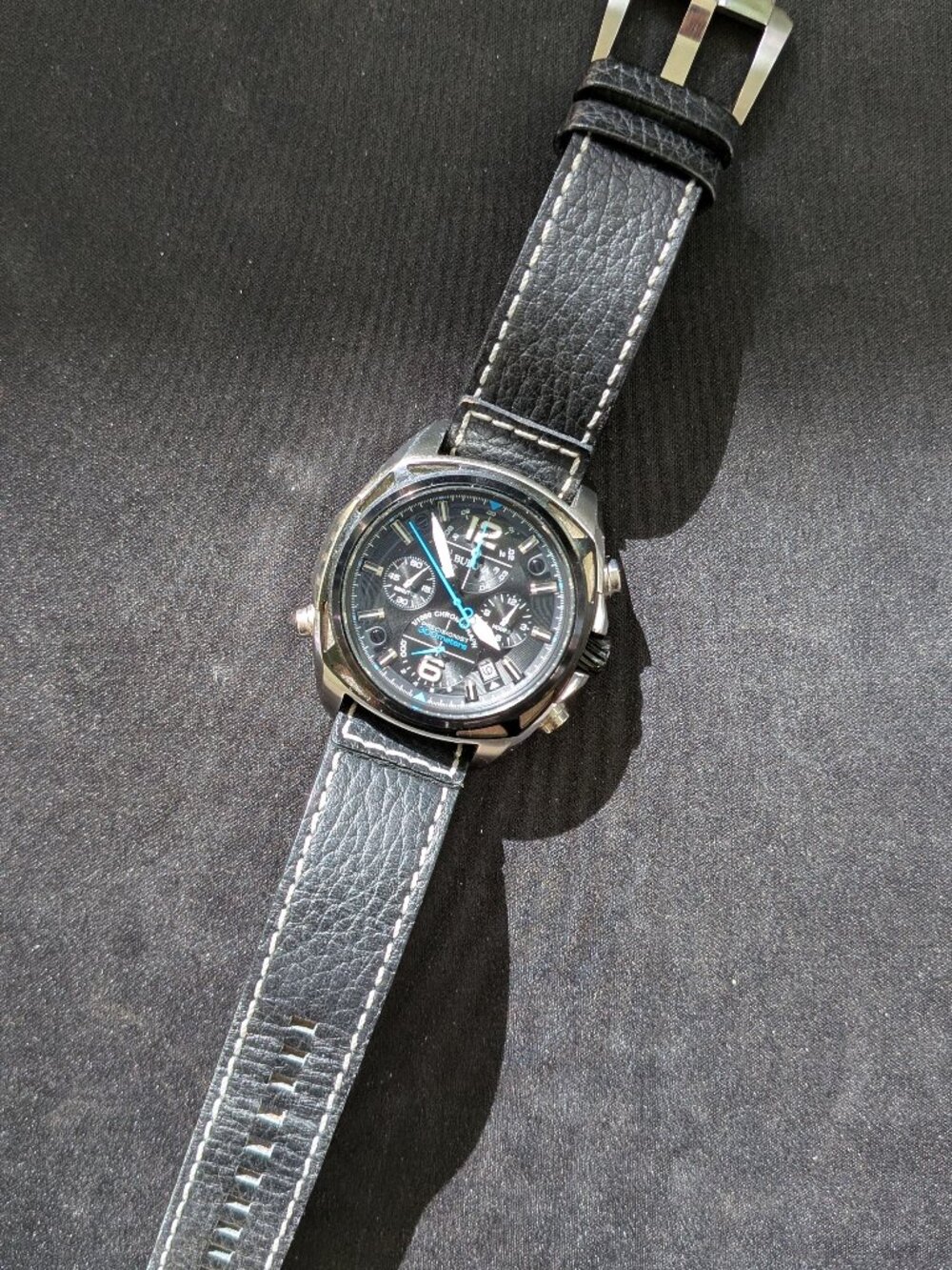 Bulova Precisionist 98B226 1/1000 Chronograph 300M 262kHz Black Dial 46mm